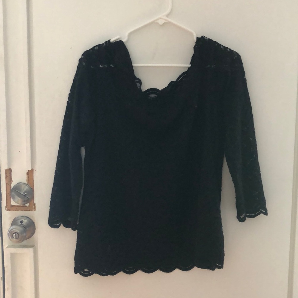Black Lace Cold Shoulder Top - Chico’s
